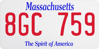 MA license plate 8GC759