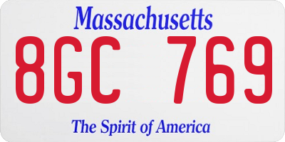 MA license plate 8GC769