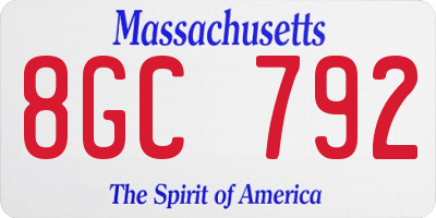 MA license plate 8GC792