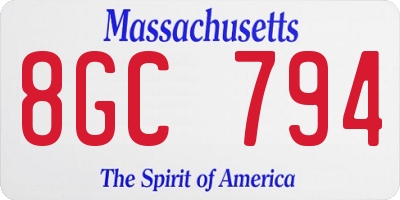 MA license plate 8GC794