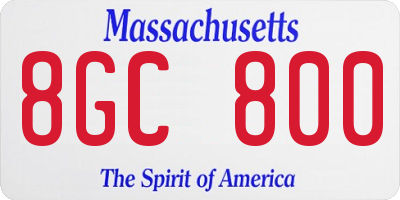 MA license plate 8GC800