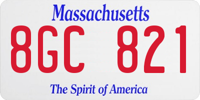 MA license plate 8GC821
