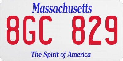 MA license plate 8GC829