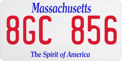 MA license plate 8GC856