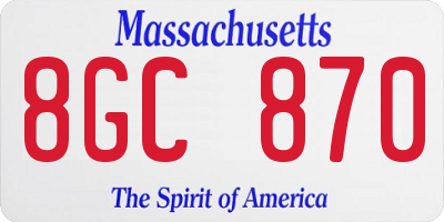 MA license plate 8GC870