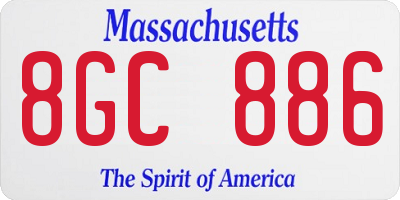MA license plate 8GC886