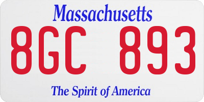 MA license plate 8GC893