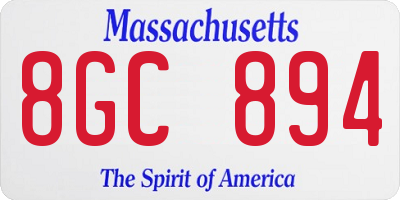 MA license plate 8GC894