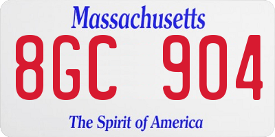 MA license plate 8GC904
