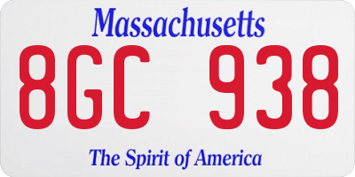 MA license plate 8GC938