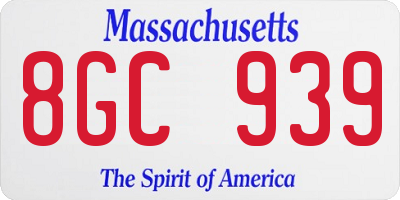 MA license plate 8GC939