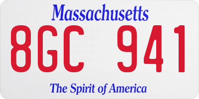 MA license plate 8GC941