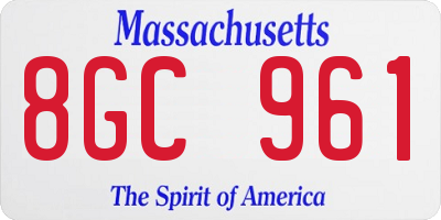 MA license plate 8GC961