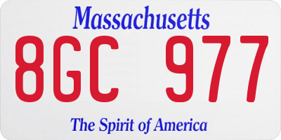 MA license plate 8GC977