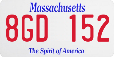 MA license plate 8GD152