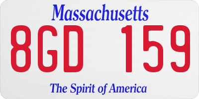 MA license plate 8GD159