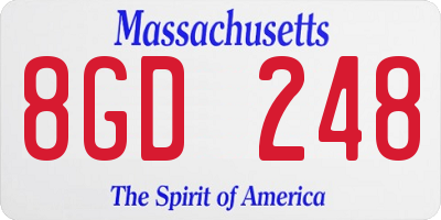 MA license plate 8GD248