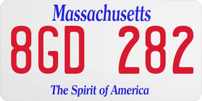 MA license plate 8GD282