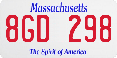 MA license plate 8GD298