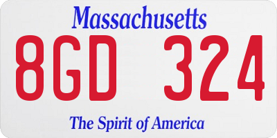 MA license plate 8GD324