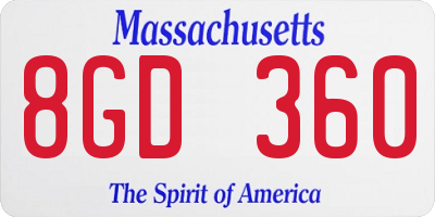 MA license plate 8GD360