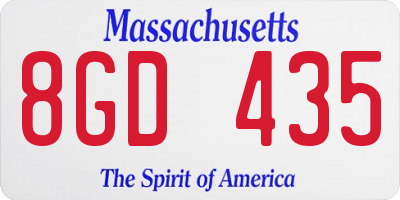 MA license plate 8GD435