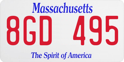 MA license plate 8GD495