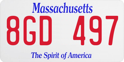 MA license plate 8GD497