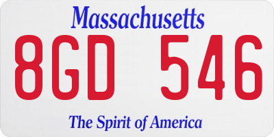 MA license plate 8GD546