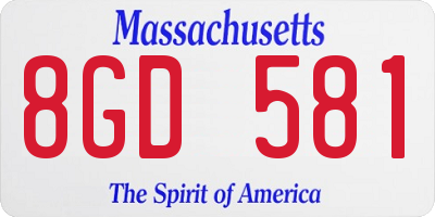 MA license plate 8GD581