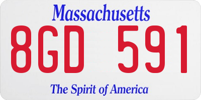 MA license plate 8GD591