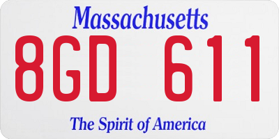 MA license plate 8GD611