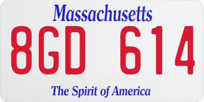 MA license plate 8GD614
