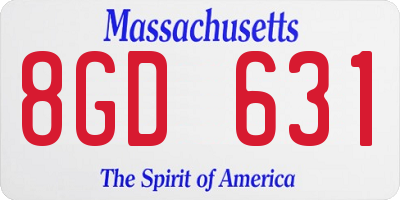 MA license plate 8GD631