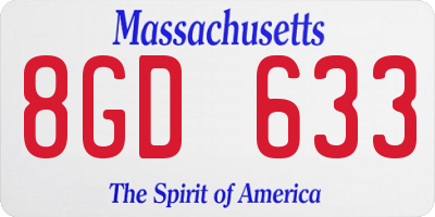 MA license plate 8GD633