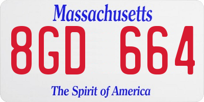 MA license plate 8GD664