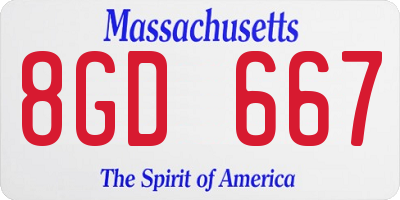 MA license plate 8GD667