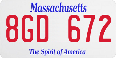 MA license plate 8GD672