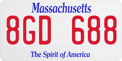 MA license plate 8GD688
