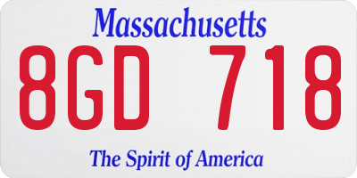 MA license plate 8GD718