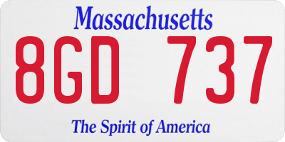 MA license plate 8GD737