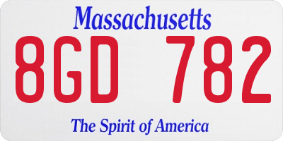 MA license plate 8GD782