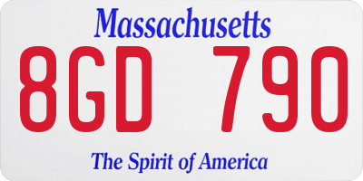MA license plate 8GD790