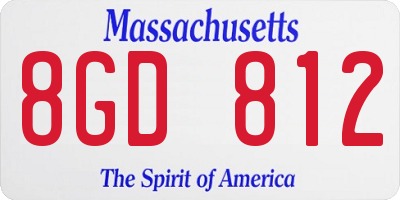 MA license plate 8GD812