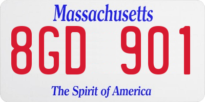 MA license plate 8GD901