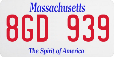 MA license plate 8GD939