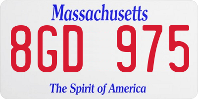 MA license plate 8GD975