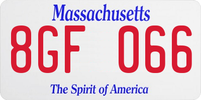 MA license plate 8GF066