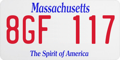 MA license plate 8GF117
