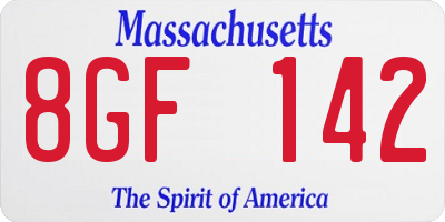 MA license plate 8GF142
